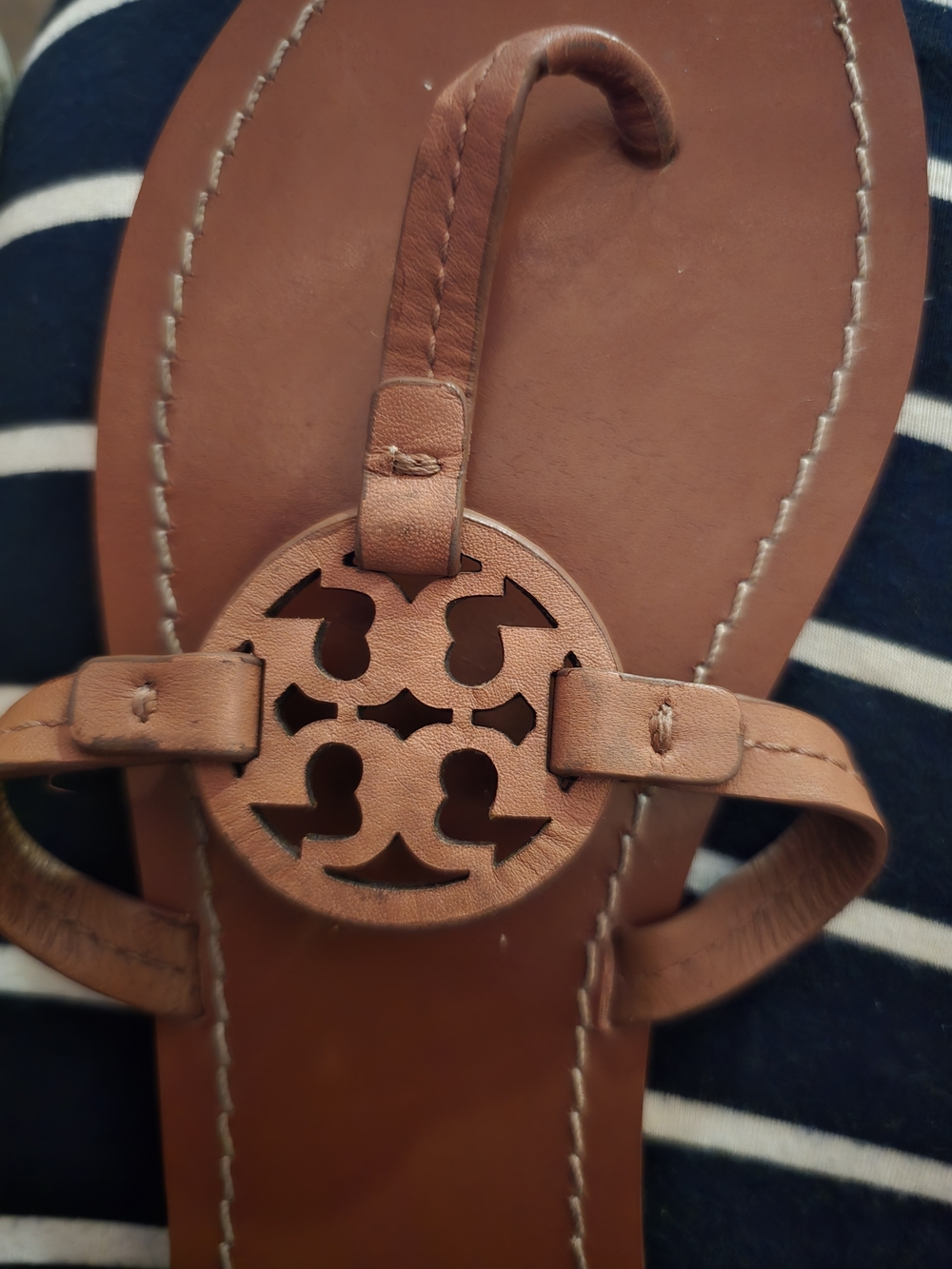 Tory Burch Miller Logo Sandals in Saddle Brown - Picture 7 of 10